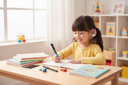 Child using Sank Magic Practice Copybook